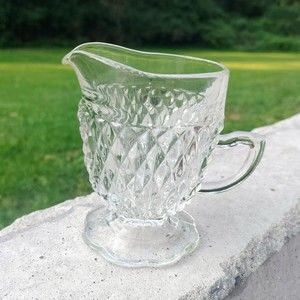 Vintage Glass Cream Pourer Pitcher